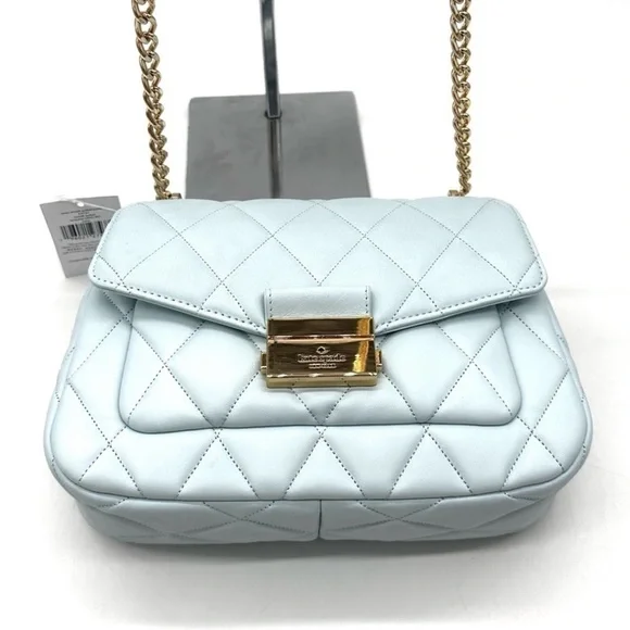 Kate Spade Carey Small Quilted Flap Shoulder Crossbody Bag Dewy Blue (NWT) - Picture 6 of 10